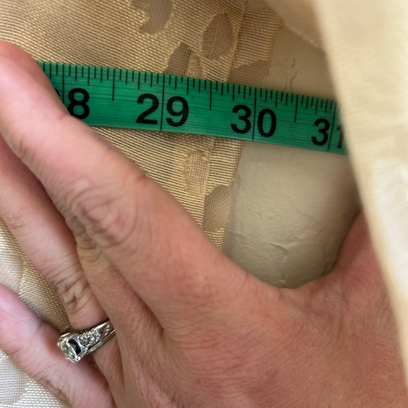 Carole little linen blend 3x Jacard button down blouse office professional - Picture 6 of 7